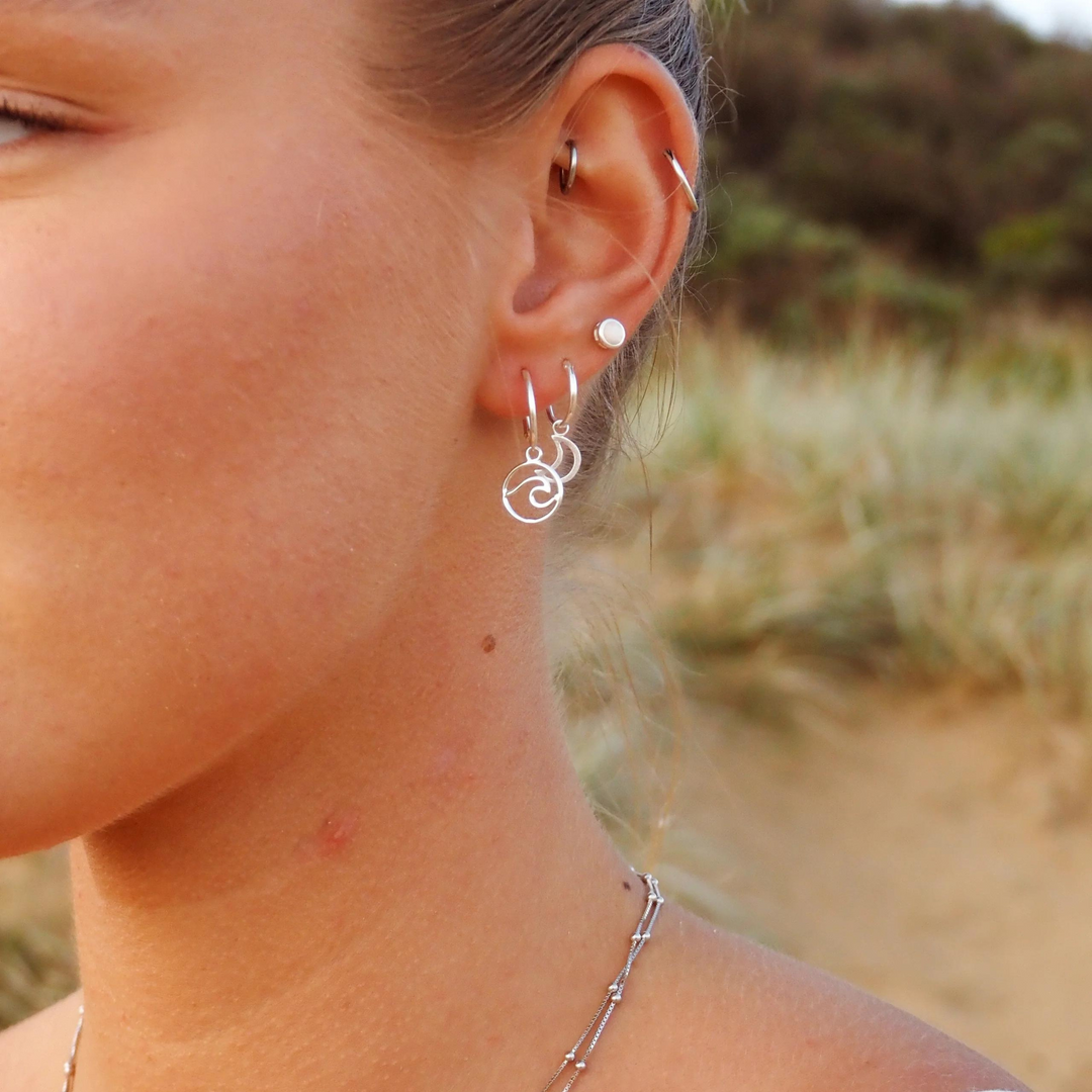 Alesi Wave Hoops Silver Lifestyle | Merchants Homewares