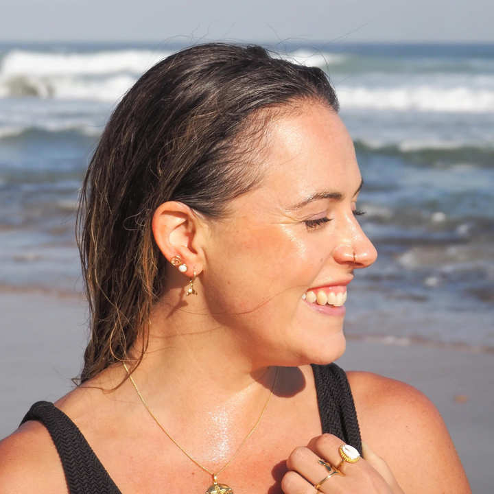 Alesi Whale Tail Hoops Gold Lifestyle | Merchants Homewares