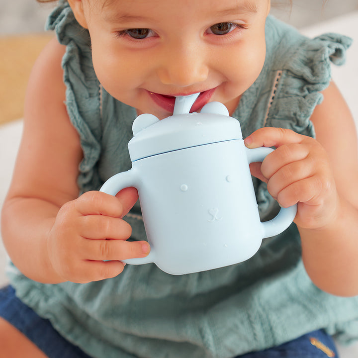 Annabel Trends Mini Sippi Bear with Handles Iced Blue Lifestyle | Merchants Homewares