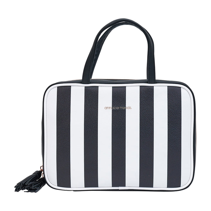 Annabel Trends Vanity Toiletry Bag Black & White Stripe | Merchants Homewares