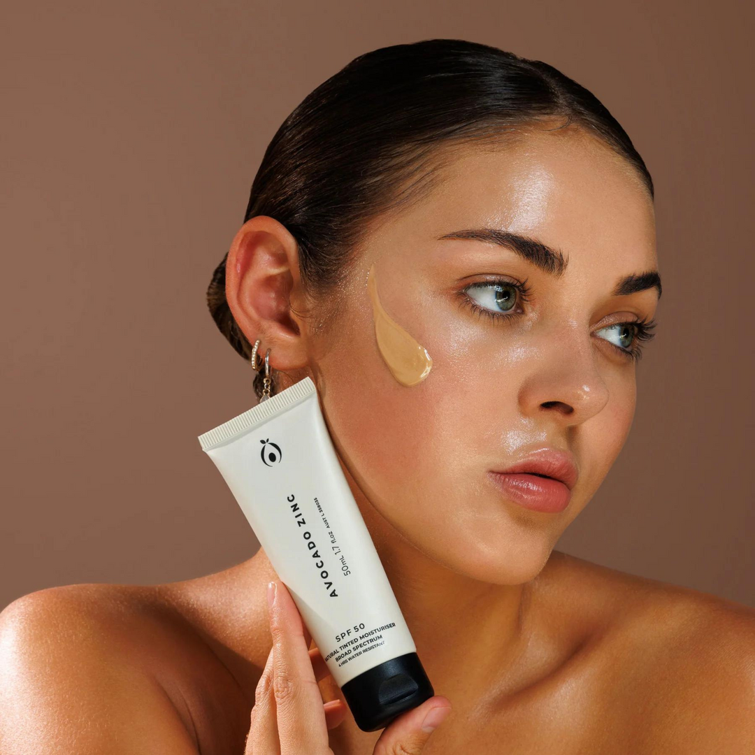 Avocado Zinc SPF 50 Natural Tinted Moisturiser Light-Medium Lifestyle | Merchants Homewares