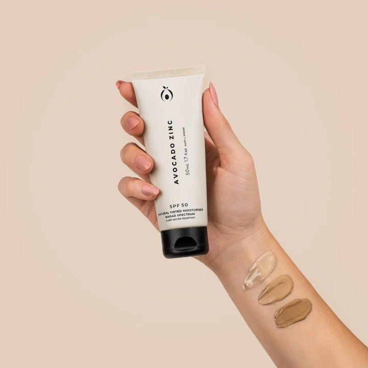Avocado Zinc SPF 50 Natural Tinted Moisturiser Light-Medium Lifestyle | Merchants Homewares