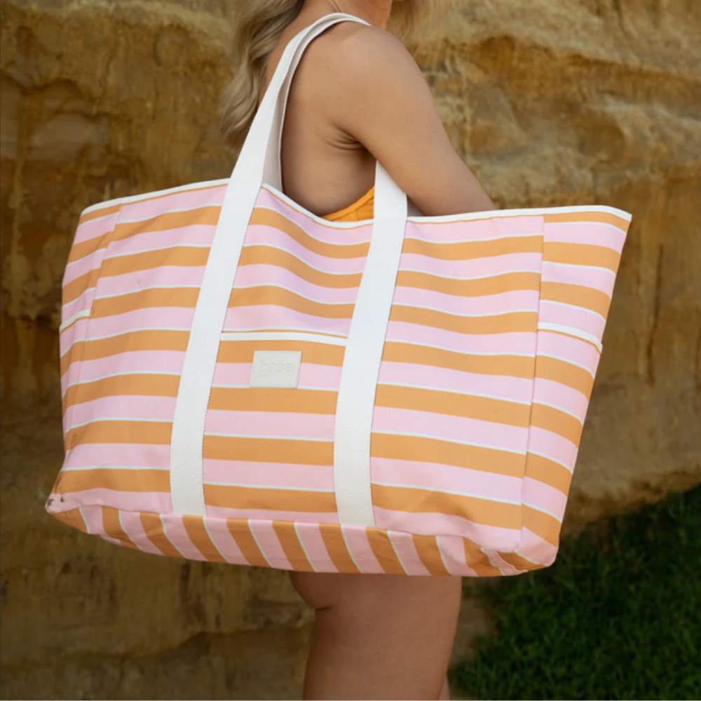 Base Supply Beach Base Pink/Mustard Stripe Lifestyle | Merchants Homewares