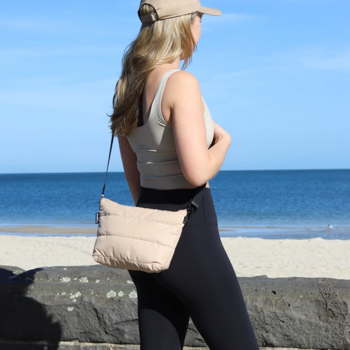 Base Supply Stash Base Crossbody Sand Lifestyle | Merchants Homewares