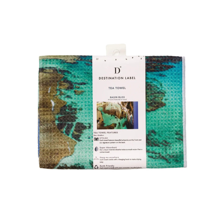 Destination Label Tea Towel Basin Bliss | Merchants Homewares