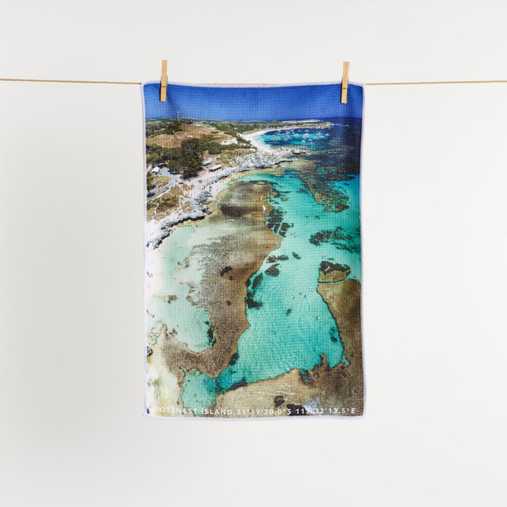 Destination Label Tea Towel Basin Bliss Open | Merchants Homewares