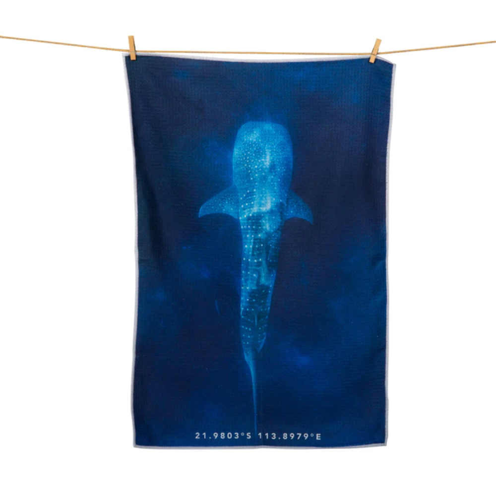 Destination Label Tea Towel Whaleshark Open | Merchants Homewares