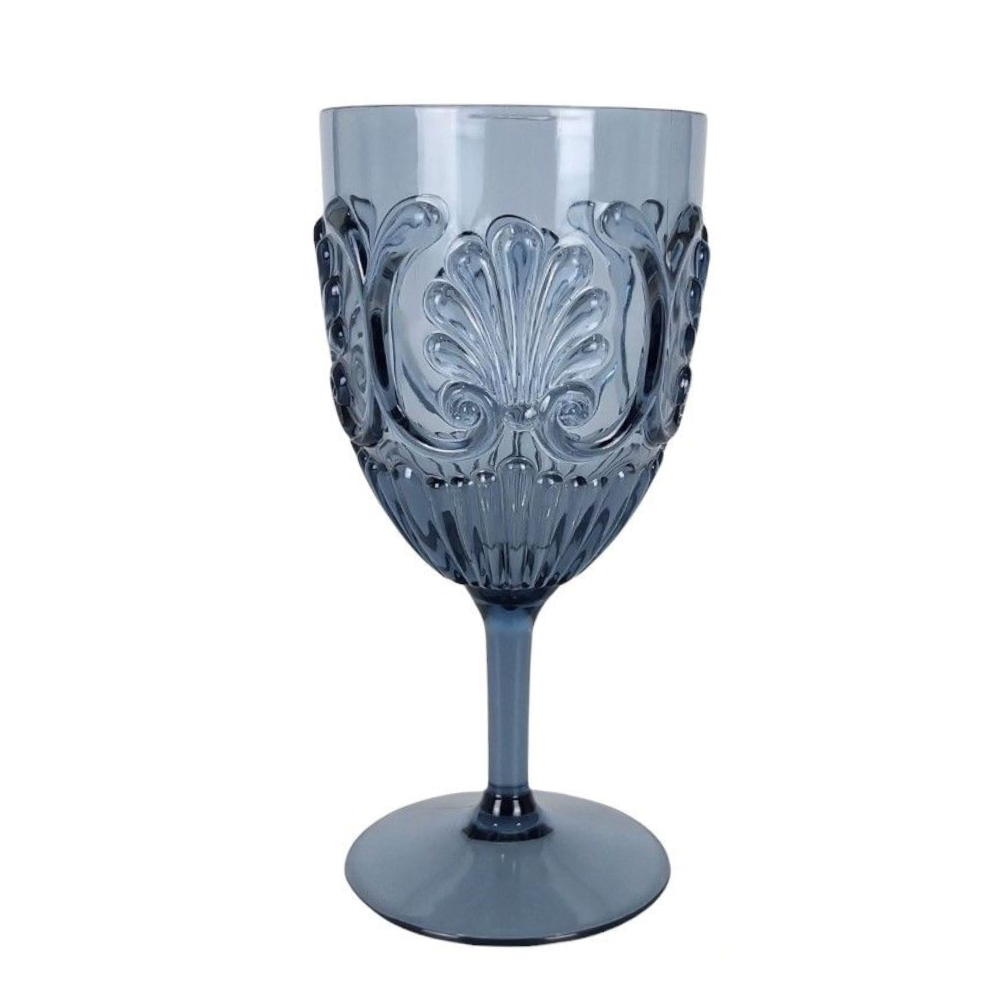 Flair Acrylic Wine Tumbler Scallops Navy Blue | Merchants Homewares