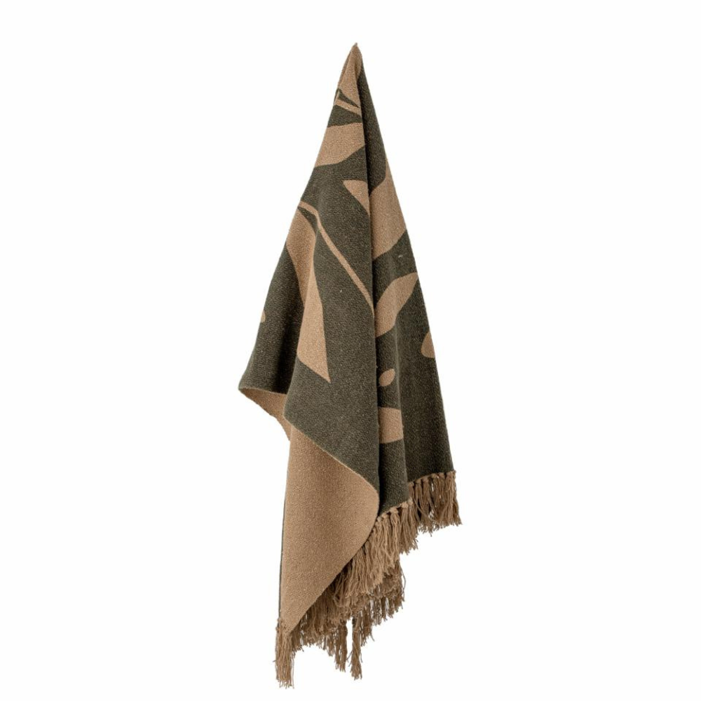 French Bazaar Bloomingville Geneva Throw Green Recycled Cotton | Merchants Homewares