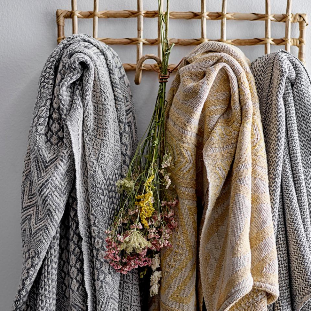 French Bazaar Bloomingville Rodion Throw Grey Recycled Cotton | Merchants Homewares