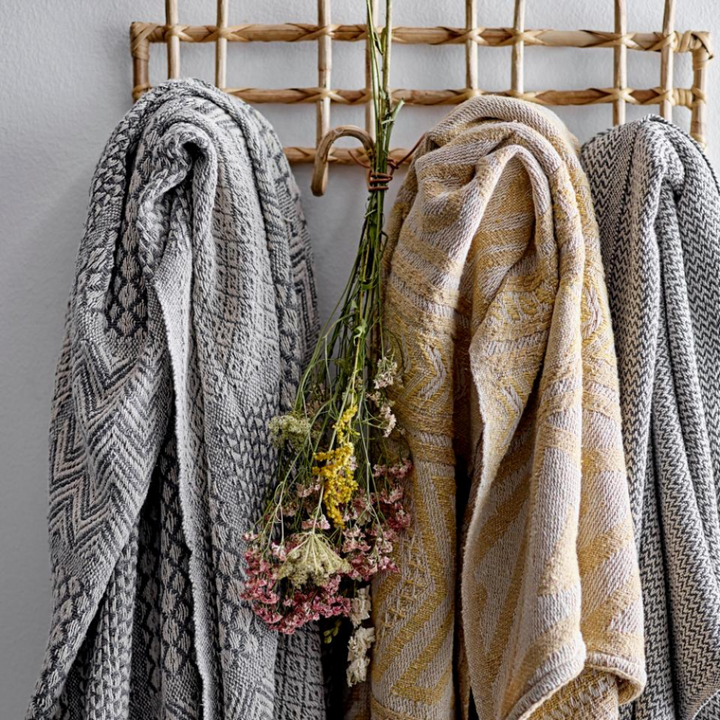 French Bazaar Bloomingville Rodion Throw Grey Recycled Cotton | Merchants Homewares