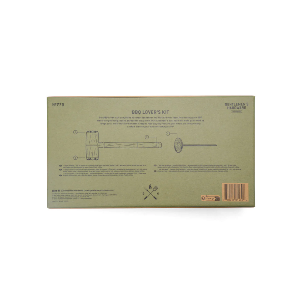 Gentlemen's Hardware BBQ Lover's Kit Packaged Back | Merchants Homewares