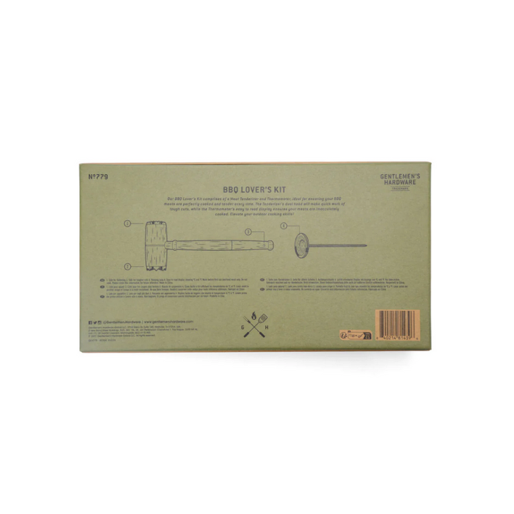 Gentlemen's Hardware BBQ Lover's Kit Packaged Back | Merchants Homewares