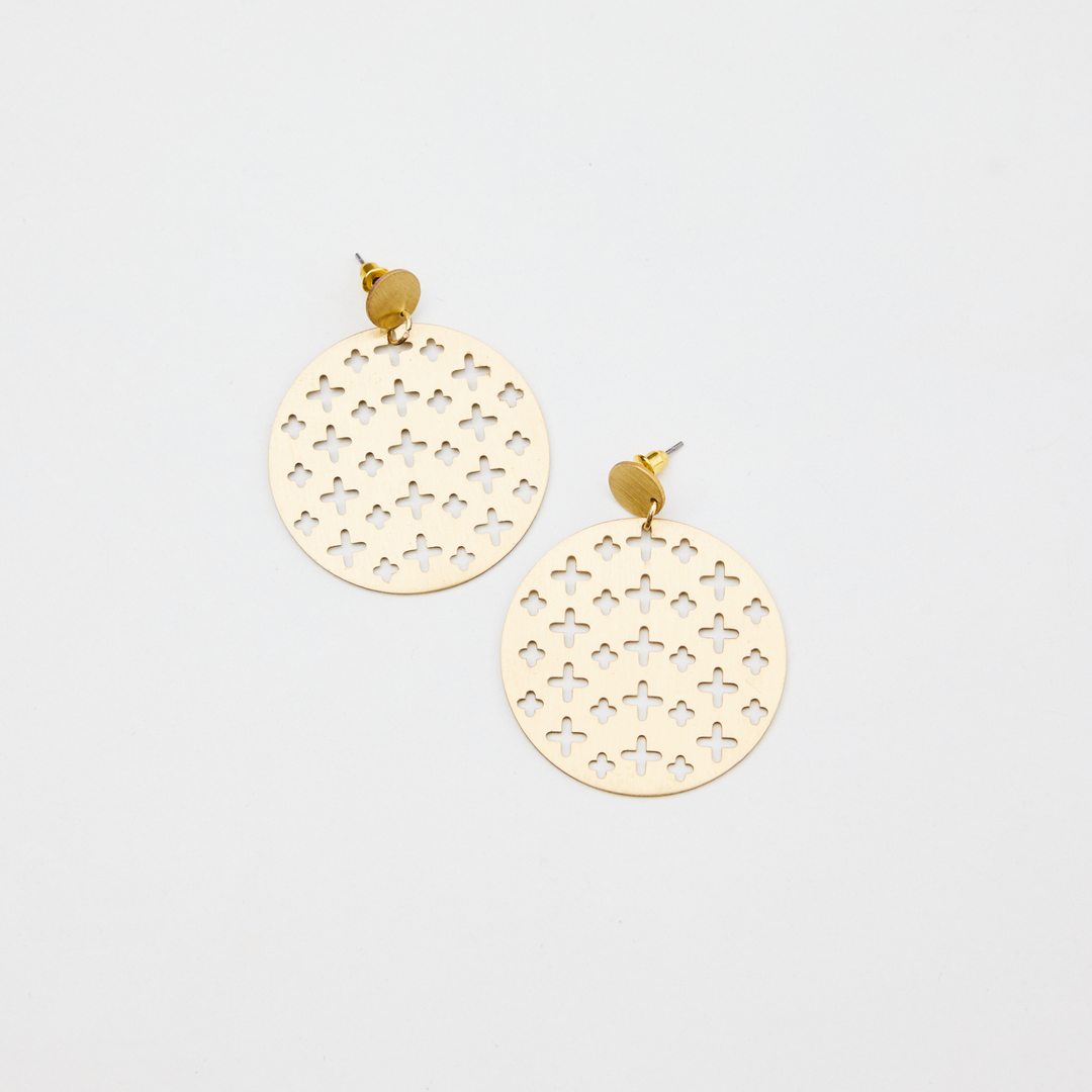 Holiday Cross Earrings Gold | Merchants Homewares