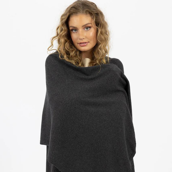 Humidity Wide Wrap Scarf Charcoal | Merchants Homewares
