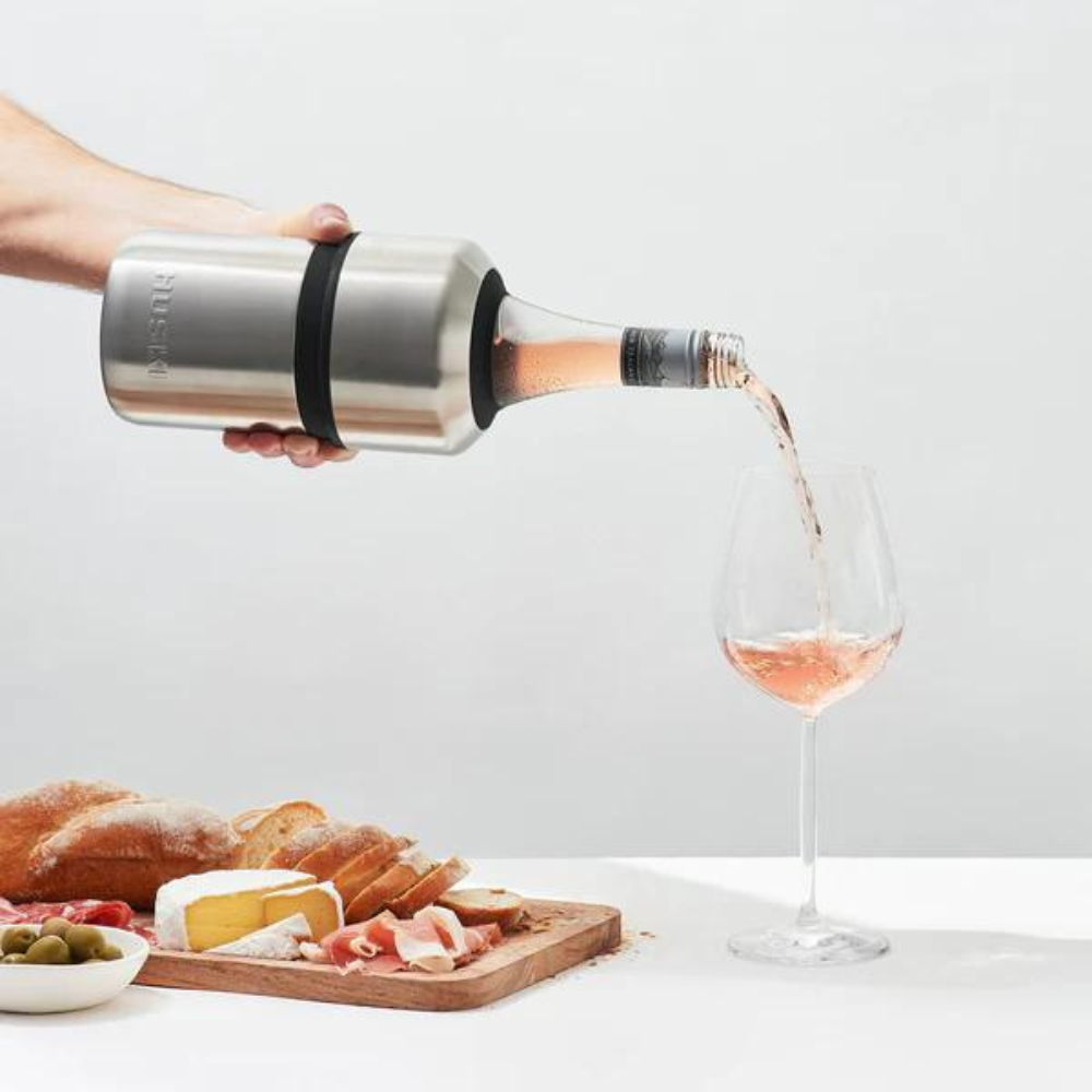 Huski Wine Cooler Brushed Stainless Lifestyle | Merchants Homewares