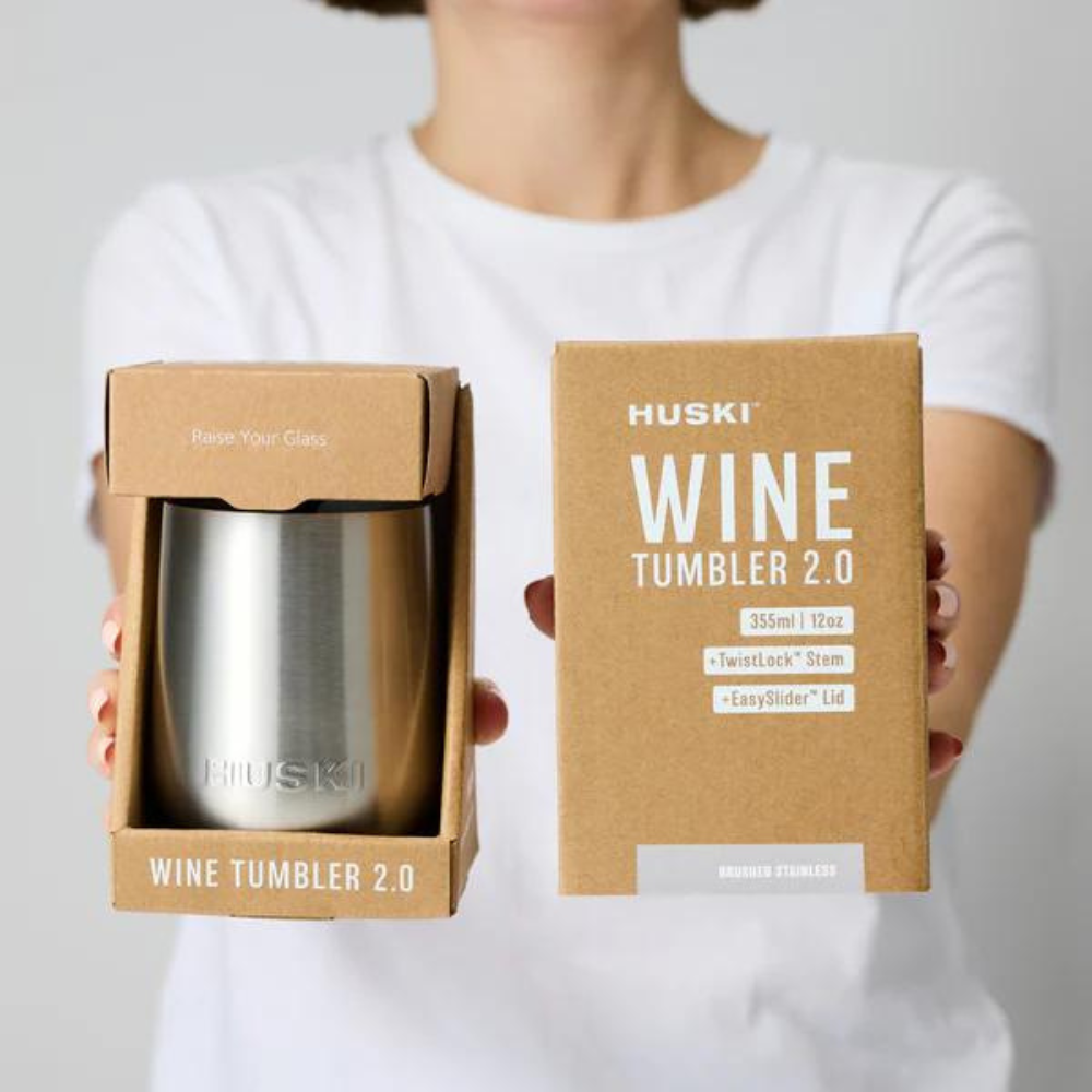 Huski Wine Tumbler 2.0 Brushed Stainless Lifestyle | Merchants Homewares