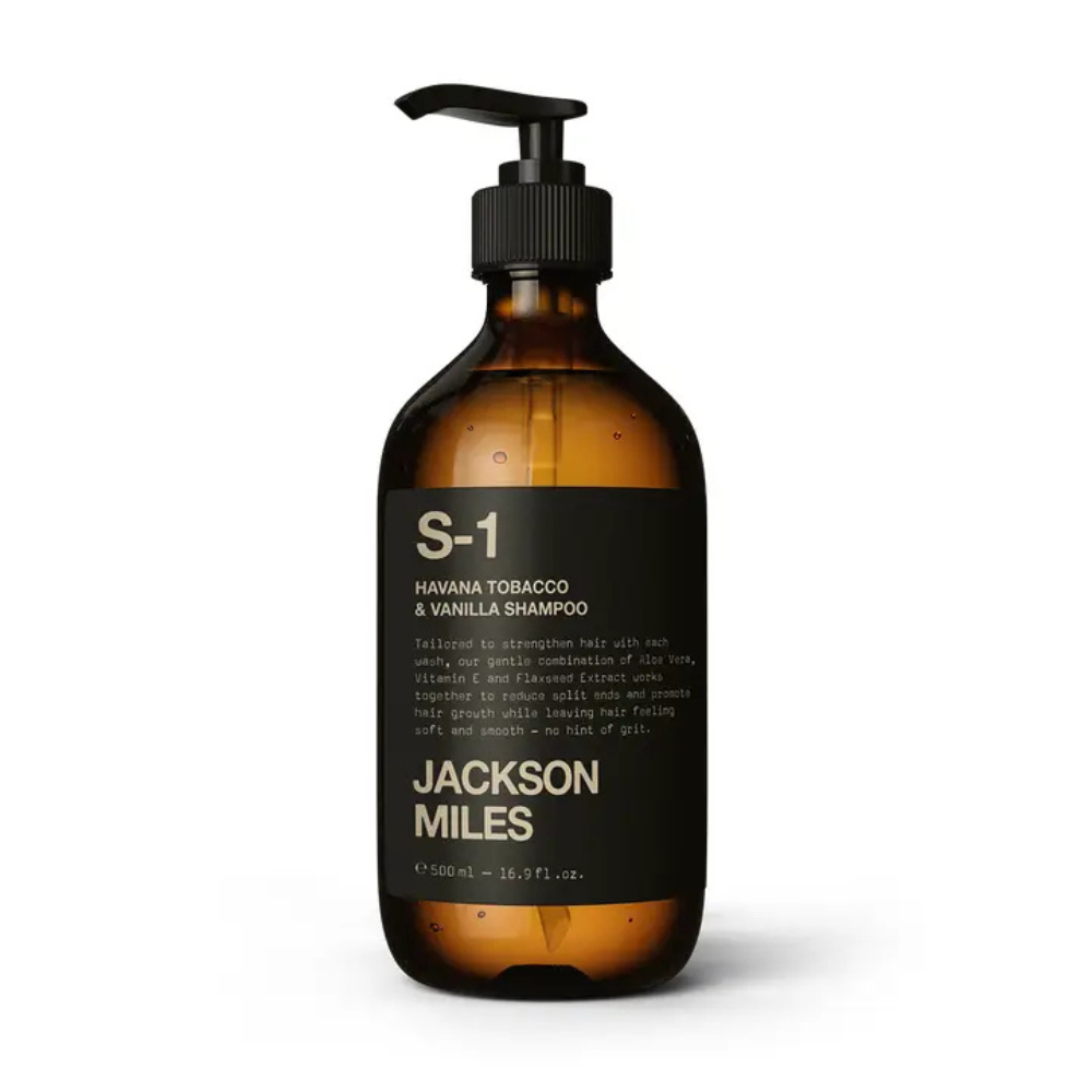 Jackson Miles S-1 Mens Shampoo 500ml Havana Tobacco & Vanilla | Merchants Homewares