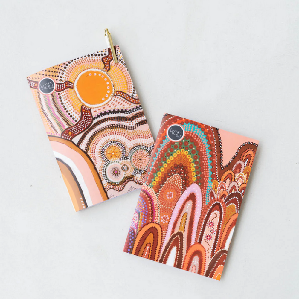 Koh Living Notebook 2 Pack Aboriginal Beautiful Journey Lifestyle | Merchants Homewares