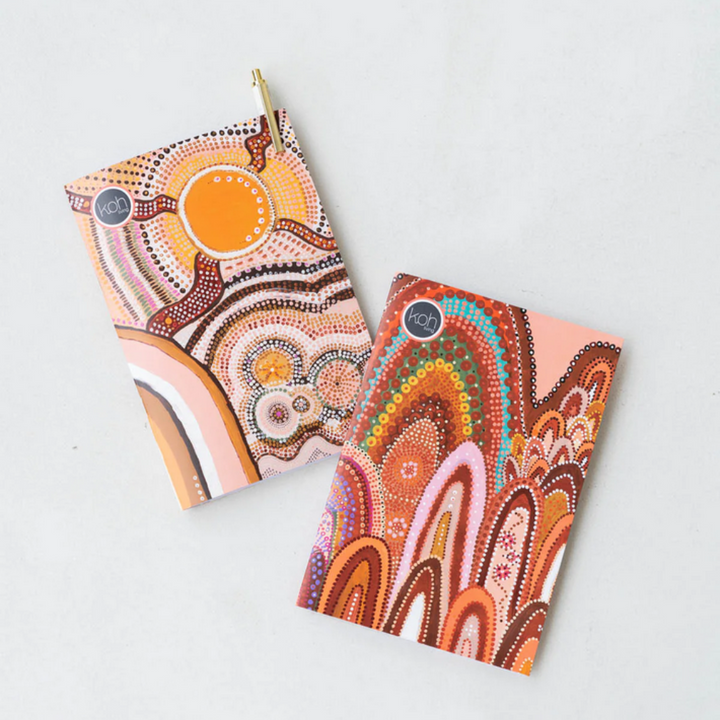 Koh Living Notebook 2 Pack Aboriginal Beautiful Journey Lifestyle | Merchants Homewares