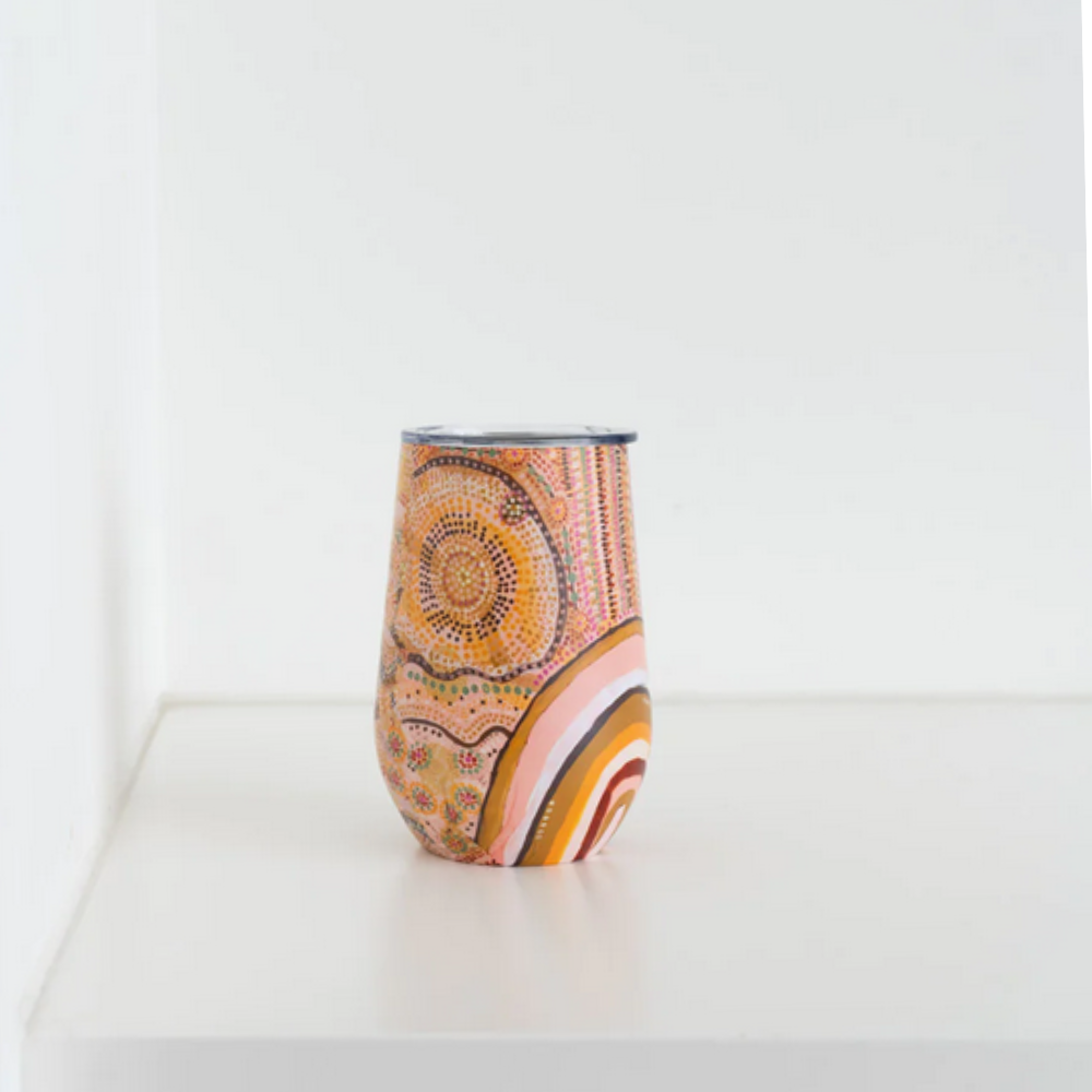 Koh Living Stainless Steel Travel Mug Aboriginal Journeys In The Sun Lifestyle | Merchants Homewares