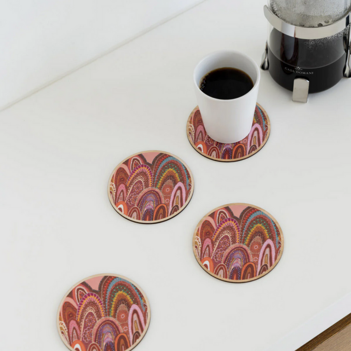 Koh Living Wooden Coaster 4 Pack Home Lifestyle | Merchants Homewares