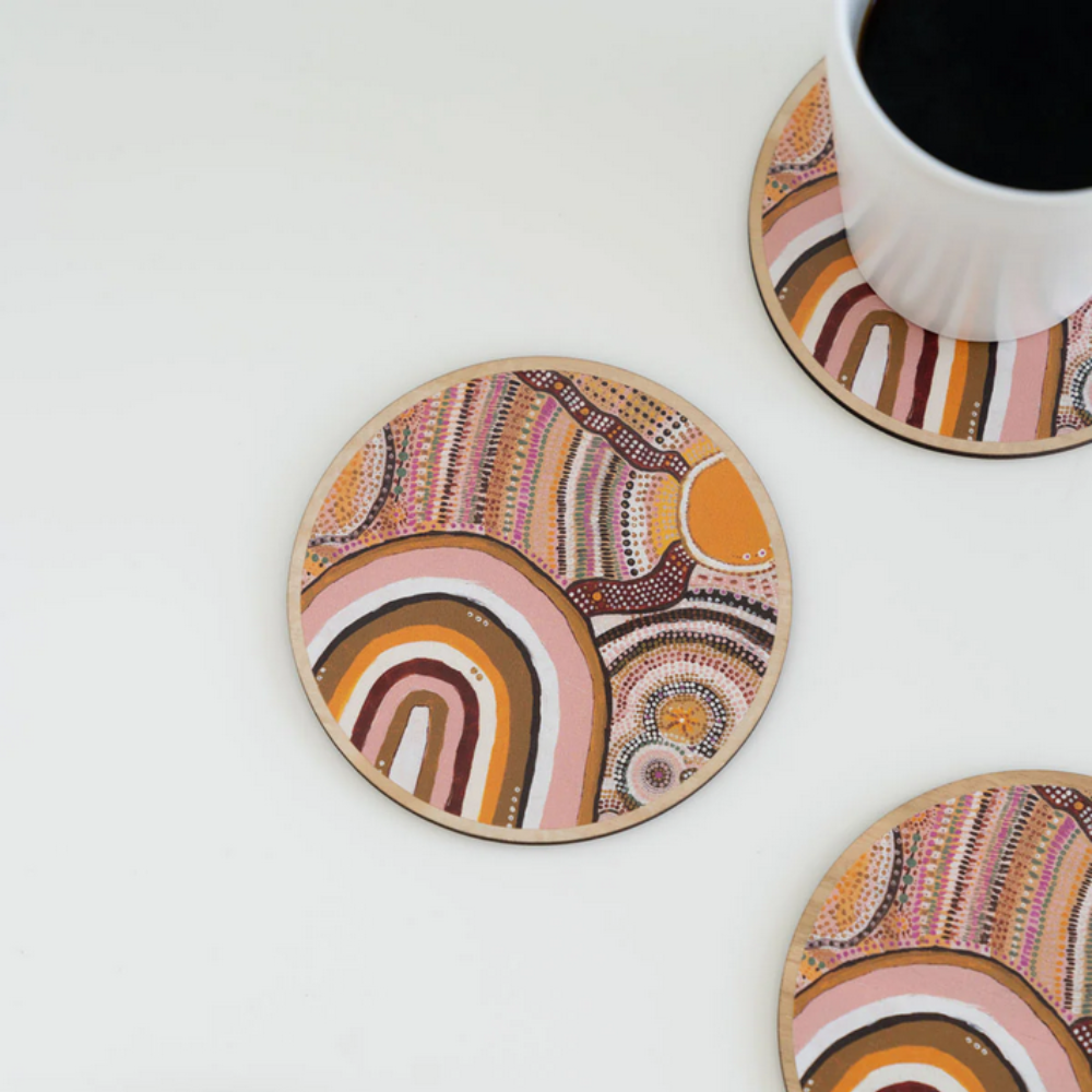 Koh Living Wooden Coaster 4 Pack Journeys In The Sun Lifestyle | Merchants Homewares