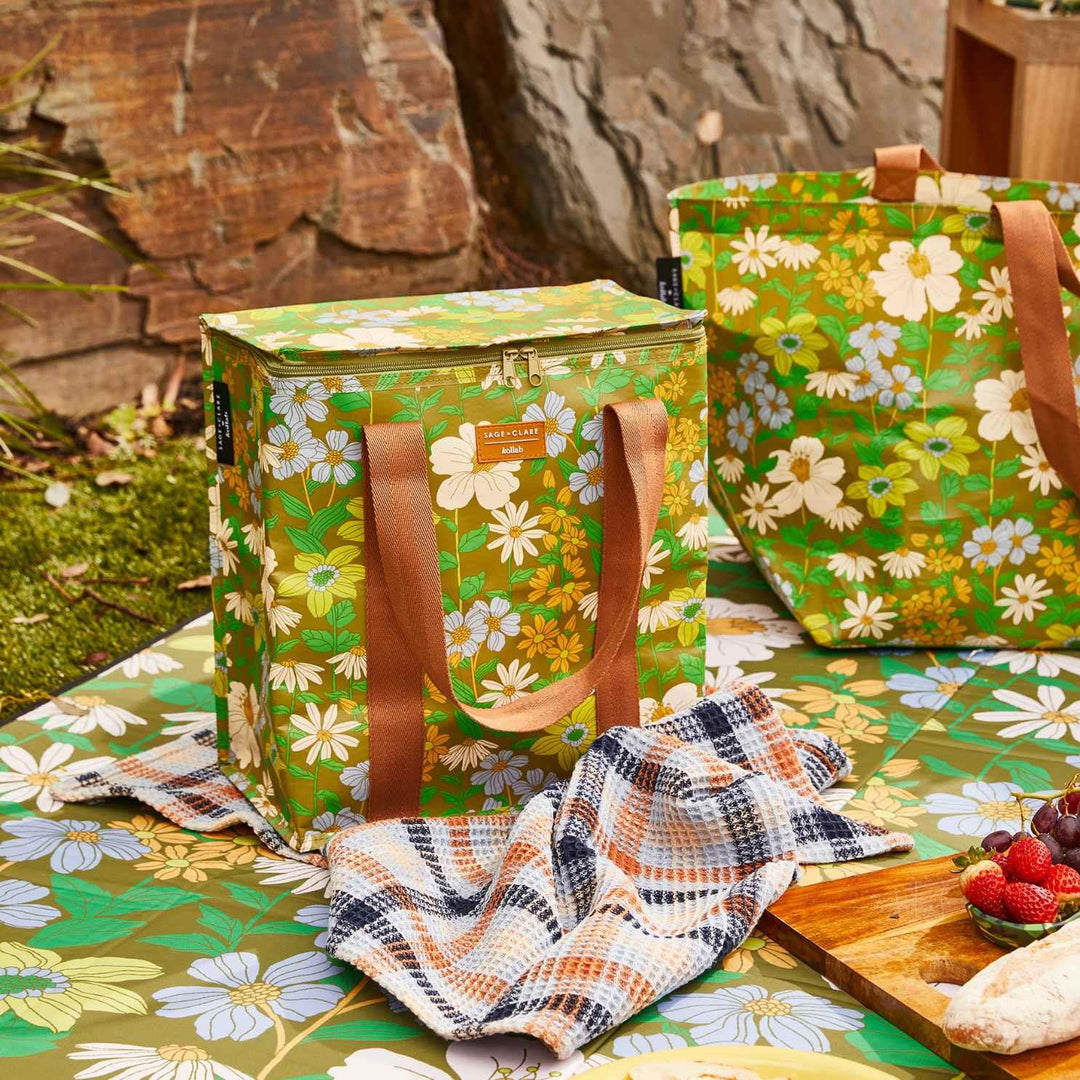 Kollab Cooler Bag Sage x Clare & Kollab Floria Lifestyle | Merchants Homewares