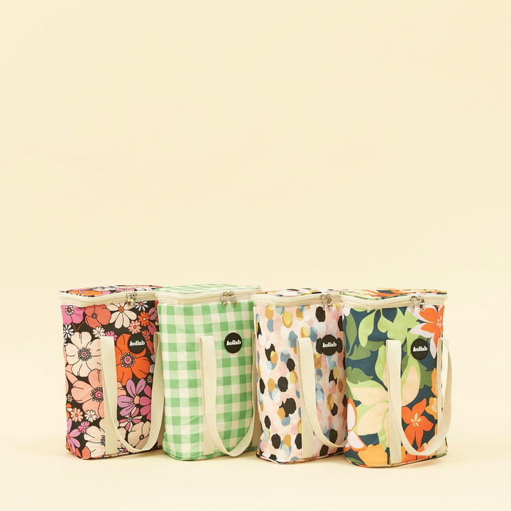 Kollab Holiday Wine Cooler Bag Kelly Green Check Lifestyle | Merchants Homewares