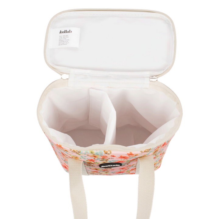 Kollab Holiday Wine Cooler Bag Blush Meadows Open | Merchants Homewares
