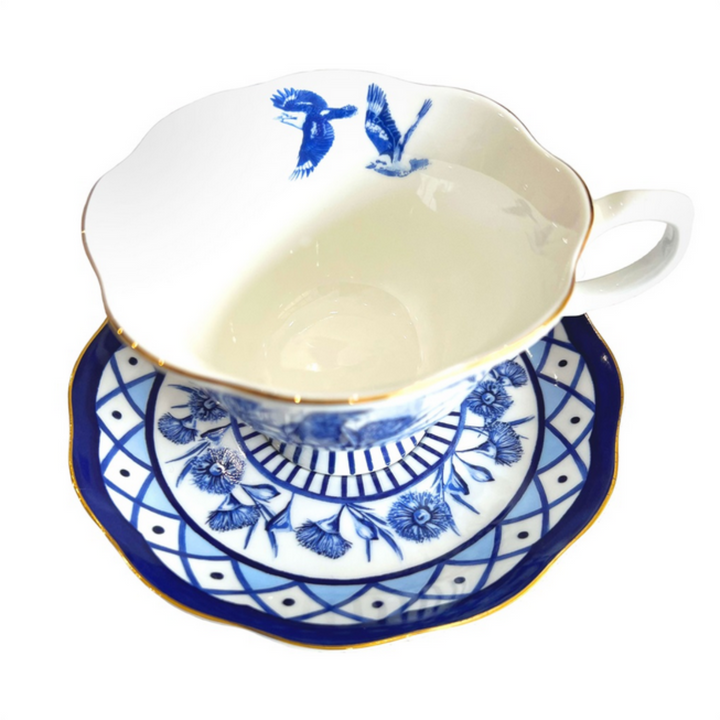 LaLa Land Dynasty Of Nature Teacup And Saucer Internal Kookaburra Detail | Merchants Homewares