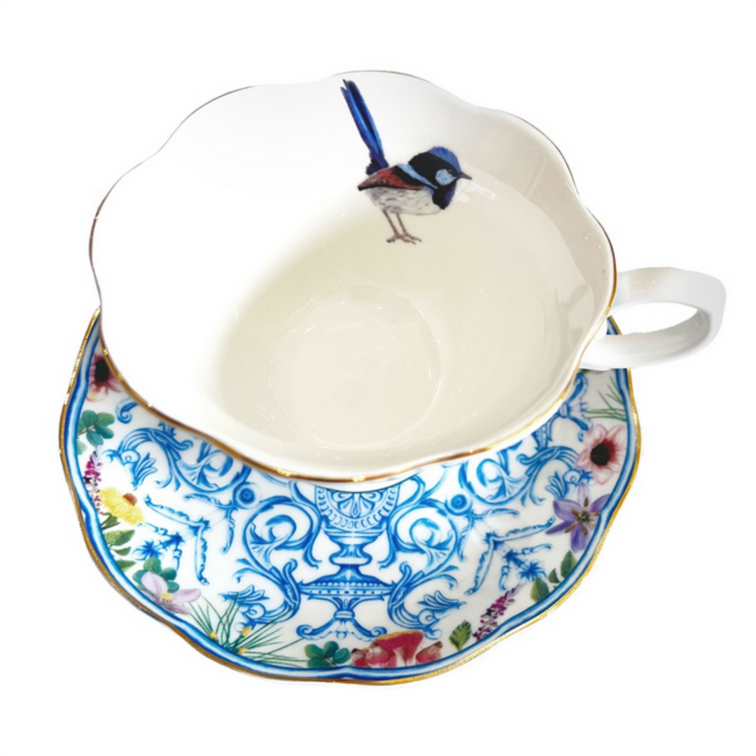 LaLa Land Enchanted Teacup And Saucer Enternal Wren Cup Detail | Merchants Homewares