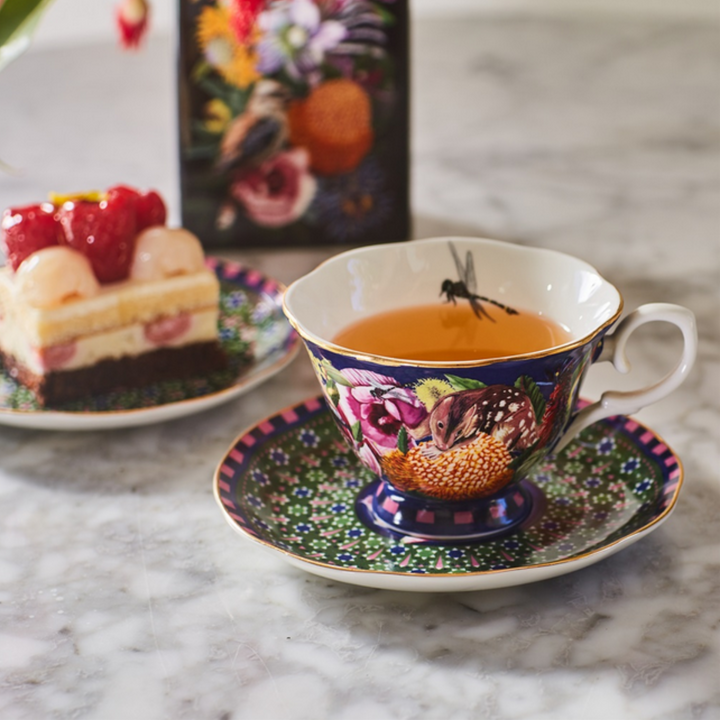 LaLa Land Good Evening Teacup And Saucer | Merchants Homewares