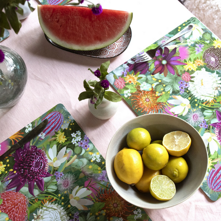 La La Land Set of 4 Placemats Bush Blooms Lifestyle | Merchants Homewares