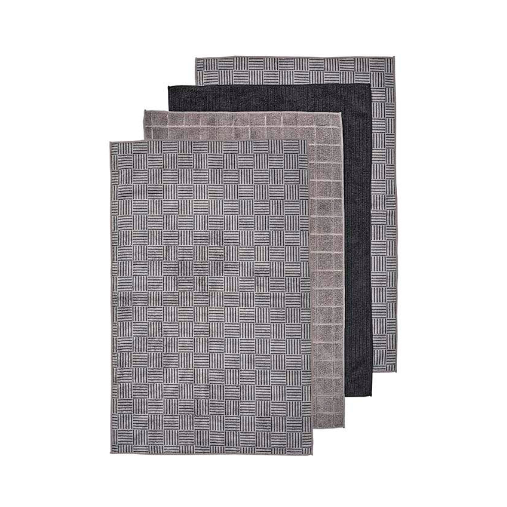 Ladelle Kitchen Towel Benson Microfibre Charcoal | Merchants Homewares