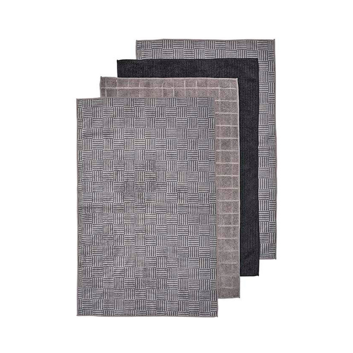 Ladelle Kitchen Towel Benson Microfibre Charcoal | Merchants Homewares