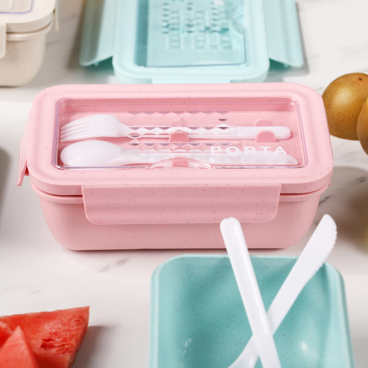 Ladelle Porta Poppy Small Bento Box Pink Lifestyle | Merchants Homewares