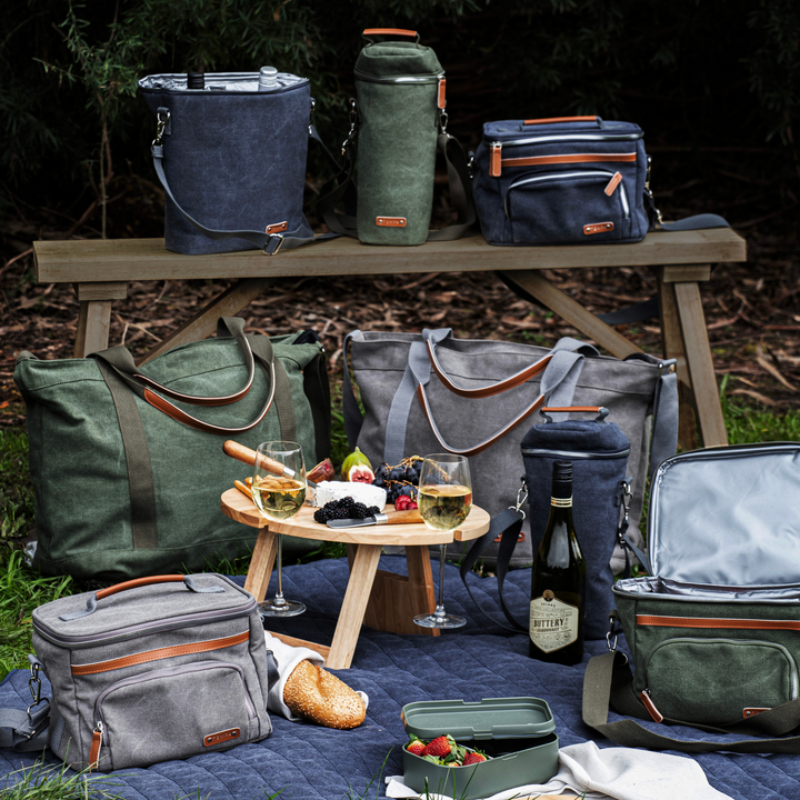 Ladelle Tempa Kayce Navy Insulated Cooler Bag Lifestyle | Merchants Homewares