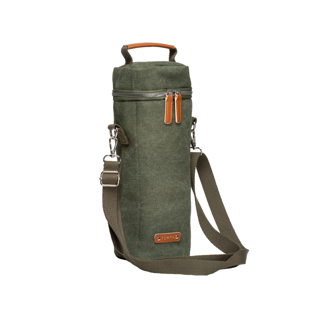 Ladelle Tempa Kayce Olive Green Insulated Single Wine Bag | Merchants Homewares