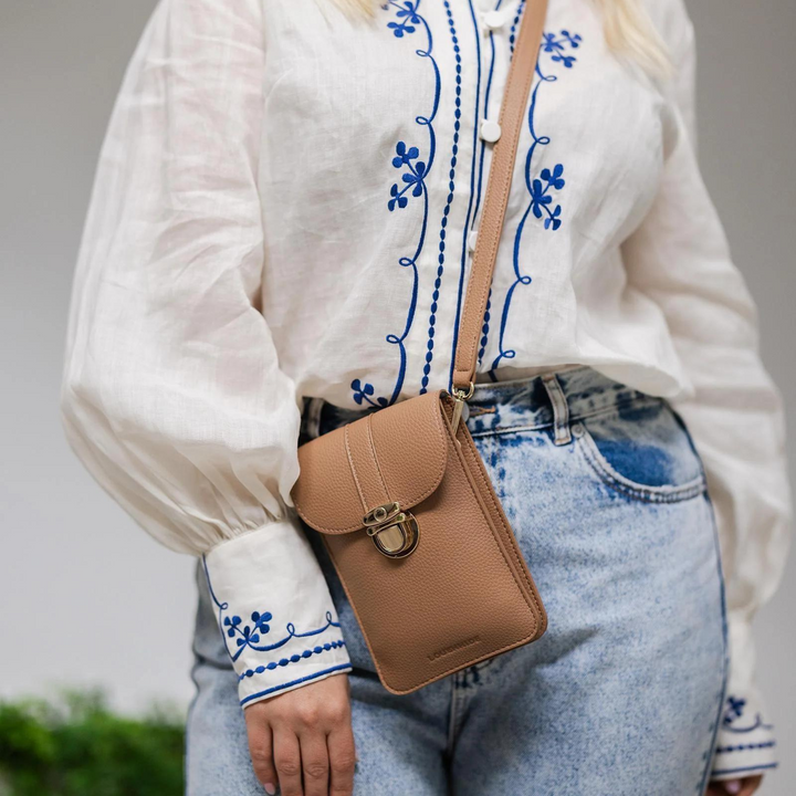 Louenhide Fontaine Phone Crossbody Bag Latte Lifestyle | Merchants Homewares