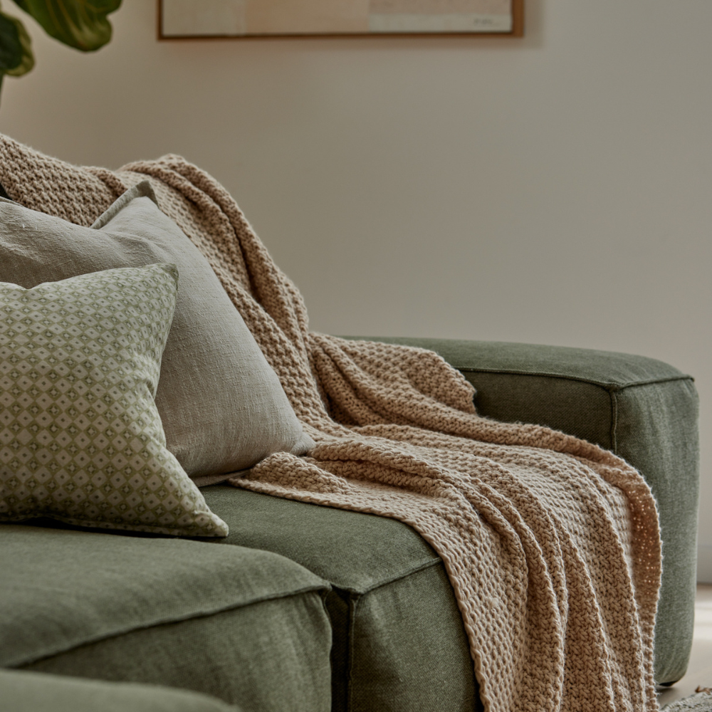 Madras Link Jarah Throw Oat Lifestyle | Merchants Homewares