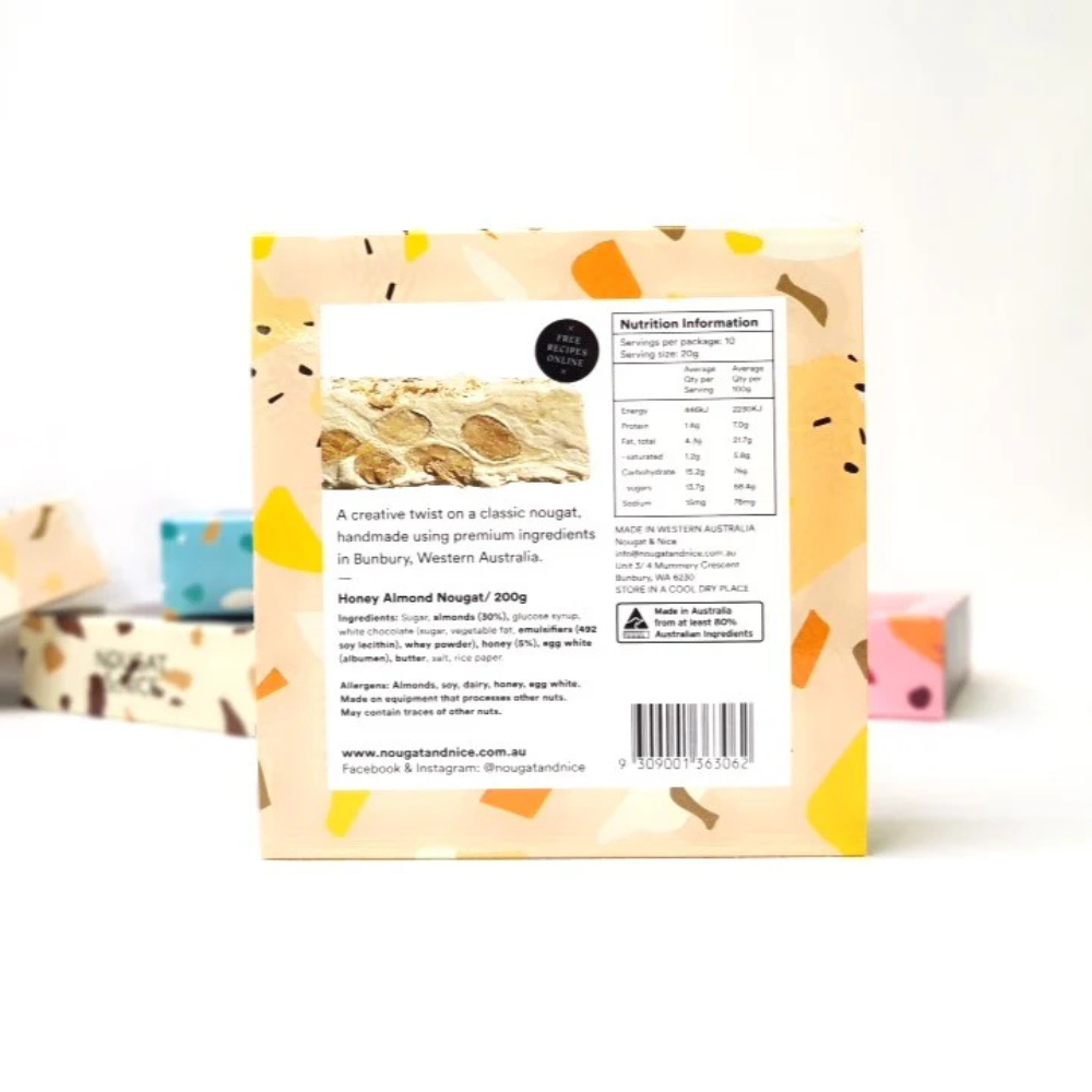 Nougat & Nice Nougat Box 200g Honey Almond | Merchants Homewares