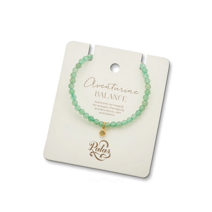 Palas Gem Bracelet Aventurine On Card | Merchants Homewares
