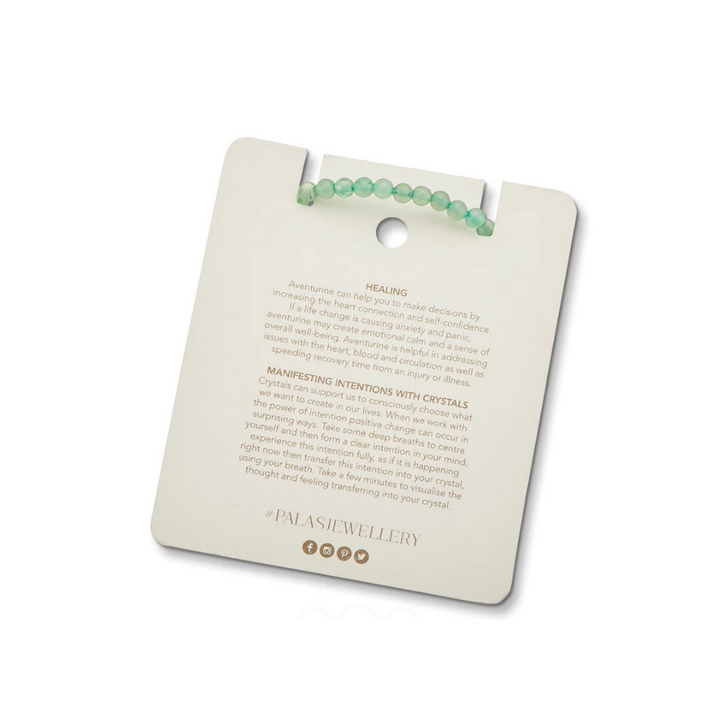 Palas Gem Bracelet Aventurine Card Back | Merchants Homewares