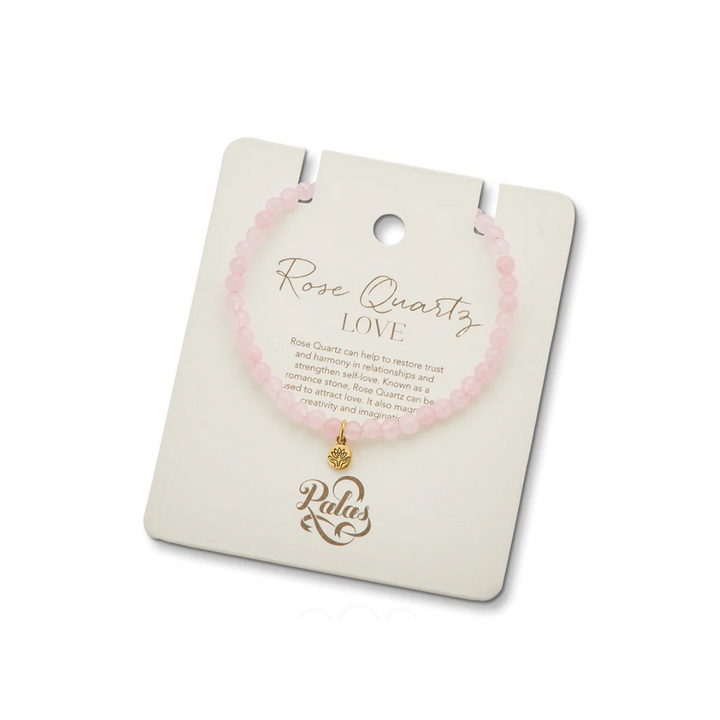 Palas Gem Bracelet Rose Quartz On Card | Merchants Homewares