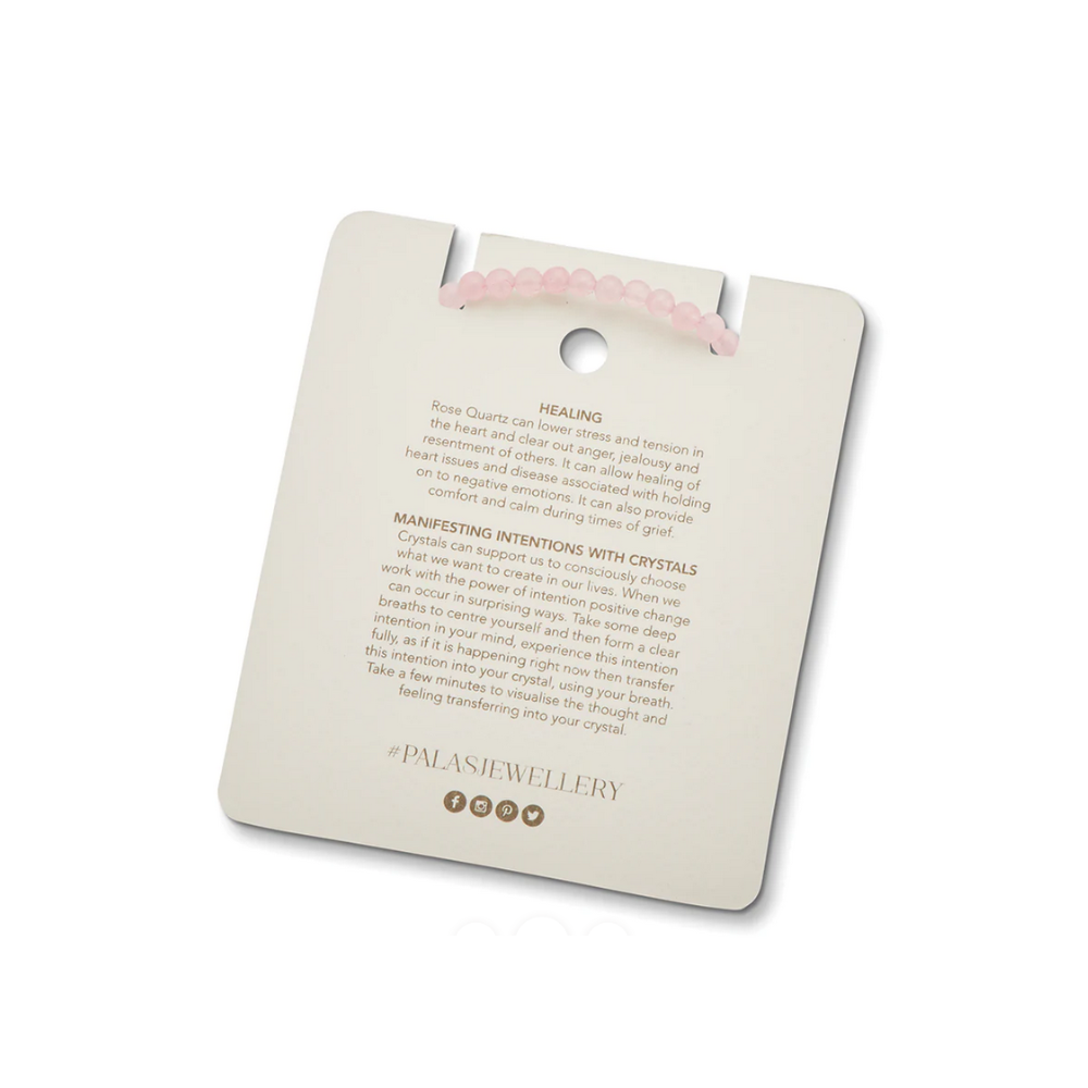 Palas Gem Bracelet Rose Quartz Card Back | Merchants Homewares