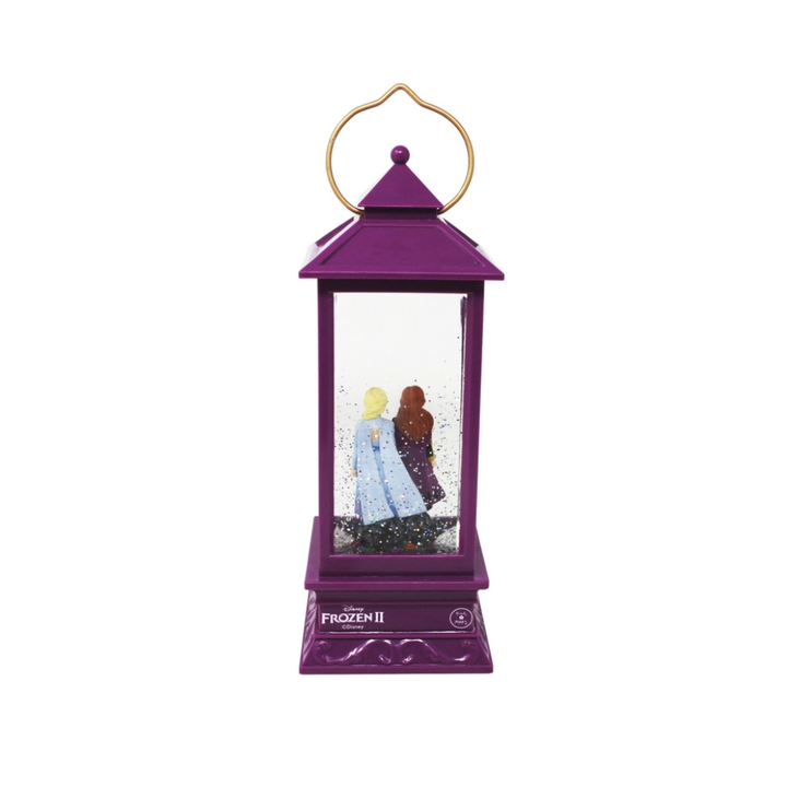 Pink Poppy Disney Frozen Anna and Elsa Glitter Lantern Back View | Merchants Homewares