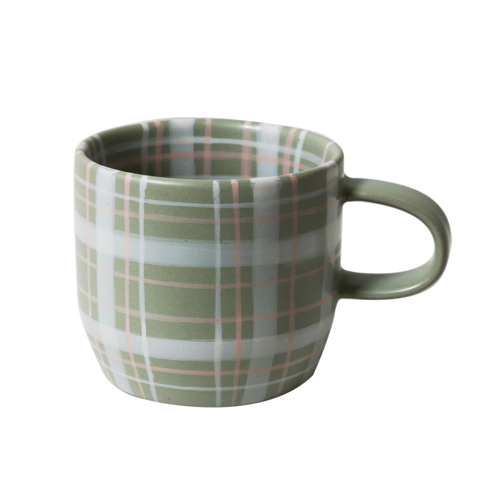Robert Gordon Mug Single Sage & Blush Check Cat's Pyjamas | Merchants Homewares