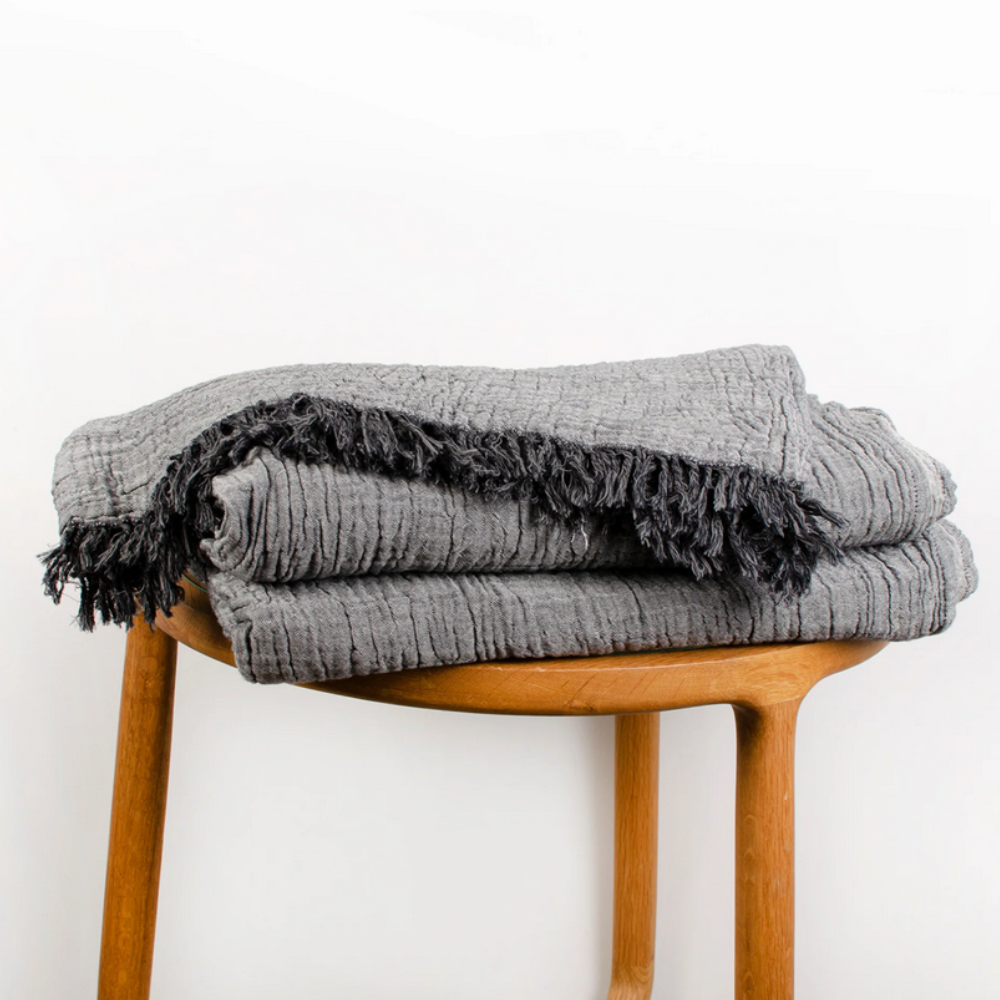 Seven Seas Atlantis Throw Bedspread Charcoal | Merchants Homewares