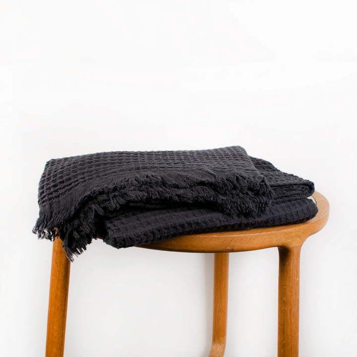 Seven Seas Waffle Throw Midnight | Merchants Homewares